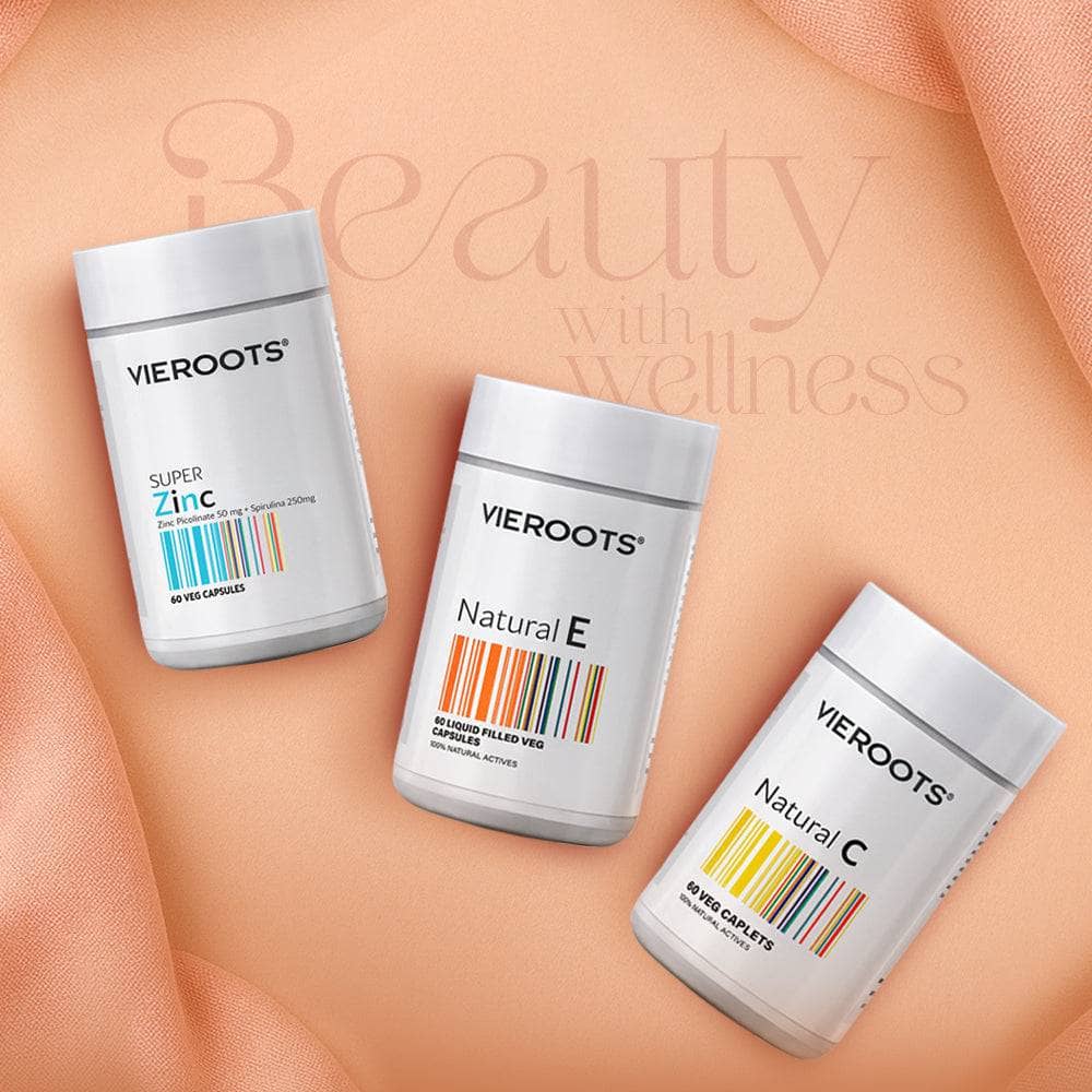 Vieroots Beauty Trio: Natural E + Natural C + SUPER Zinc